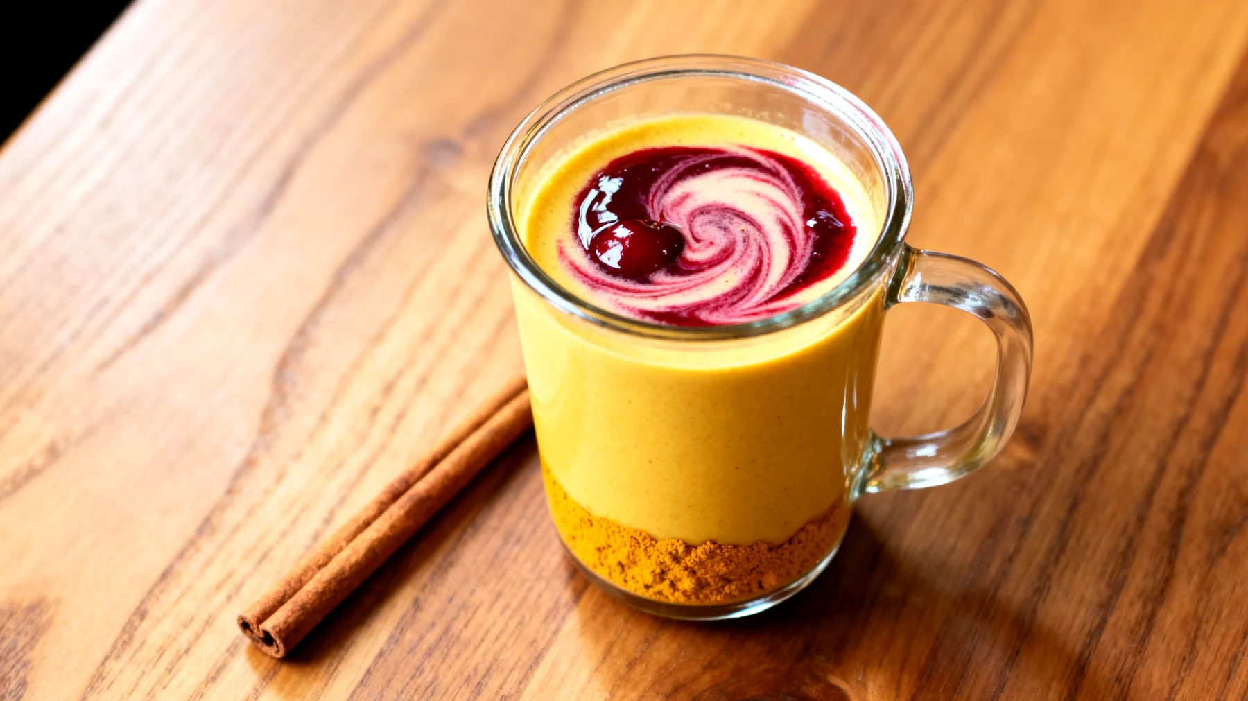 Goldene Milch mit Ashwagandha und Sauerkirschsaft"