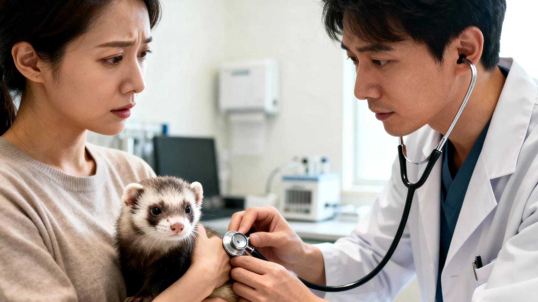 Frettchen benötigen als sehr aktive und neugierige Tiere spezielle tierärztliche Vorsorge und Gesundheitschecks, die auf ihre Haltung in der Wohnung abgestimmt sind, insbesondere hinsichtlich Impfungen, Parasitenprophylaxe und der Früherkennung von häufigen Erkrankungen wie Nebennierentumoren oder Insulinomen"