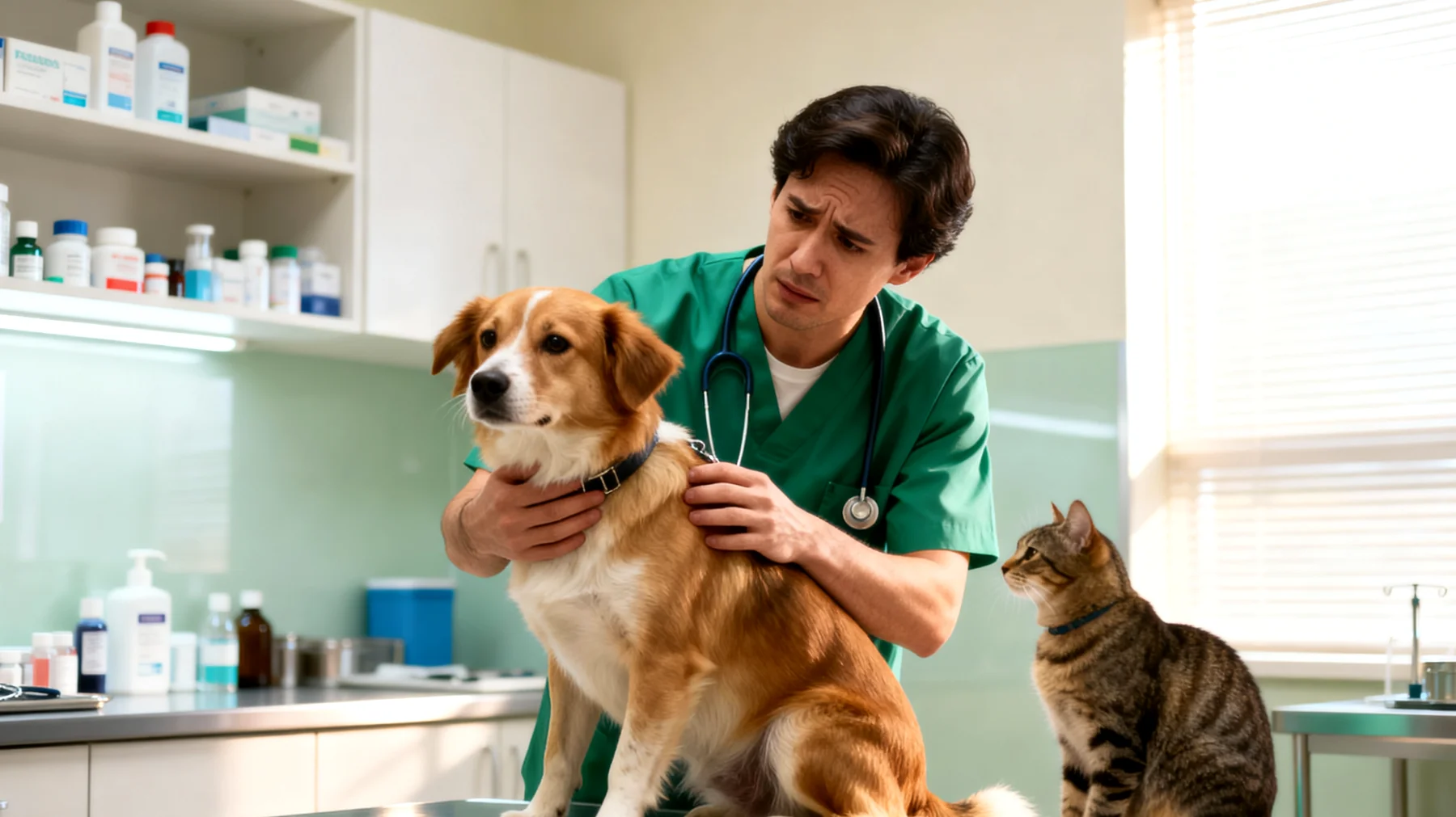 Wie kann man die Gesundheit und Pflege eines Hundes gewährleisten, wenn er mit anderen Tieren zusammenlebt, insbesondere hinsichtlich der Prävention von Krankheitsübertragungen, Parasiten und der Aufrechterhaltung einer guten Hygiene für alle beteiligten Tiere?"